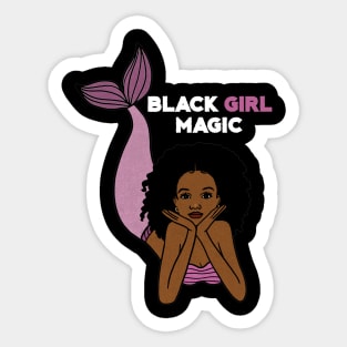 Black Girl Magic, Afro Mermaid Sticker